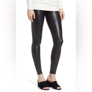 NWOT SPANX Black Faux Leather Leggings Size Large. Sells for $98 retail